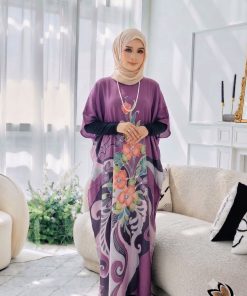 KAFTAN PENDEK FLORAL PLUM K05