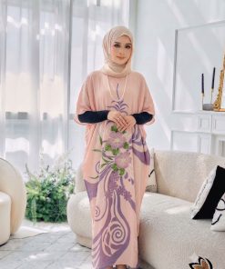 KAFTAN PENDEK FLORAL SOFT PEACH K15