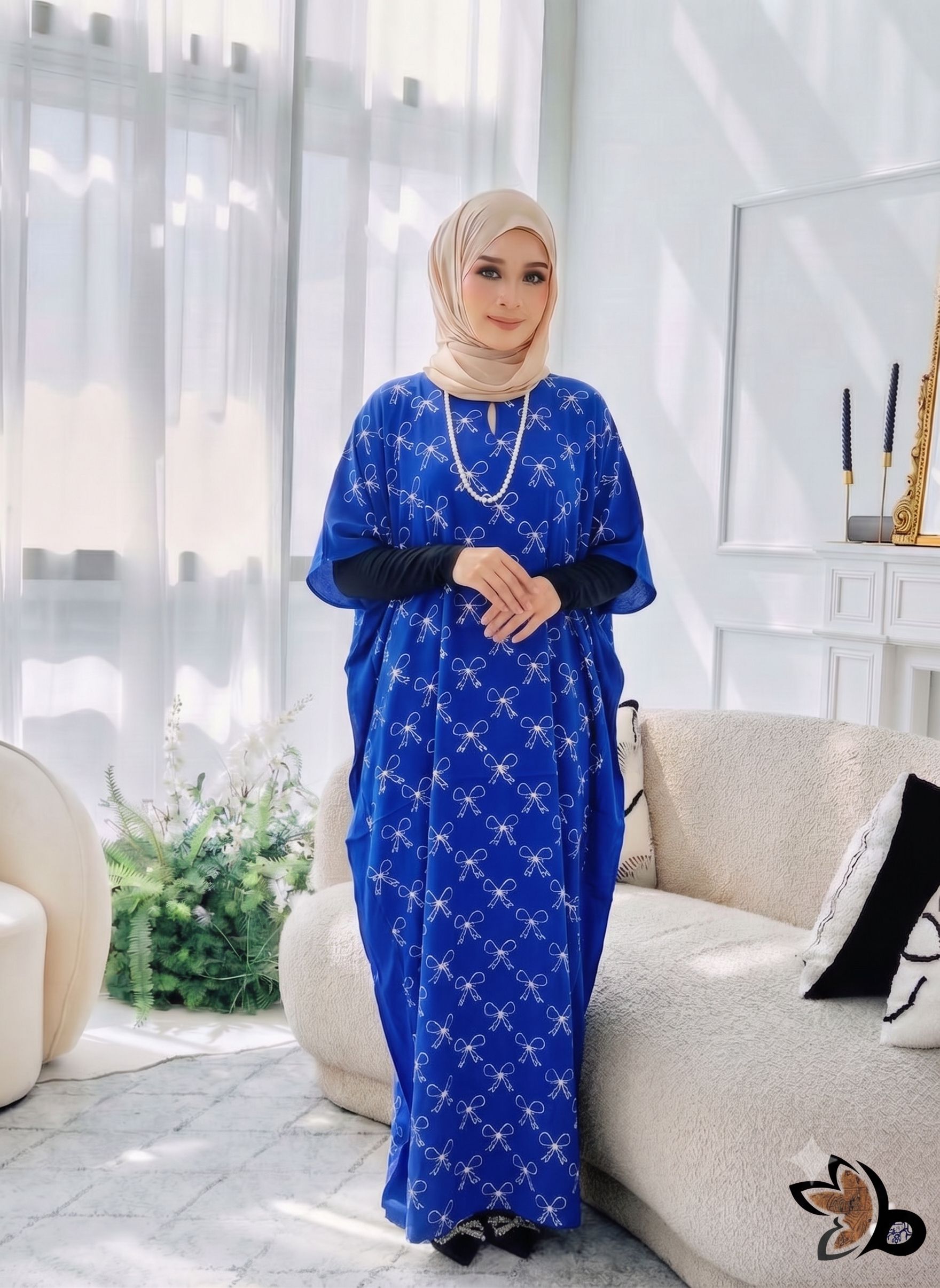 KAFTAN PENDEK RIBBON ROYAL BLUE D33