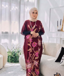 KAFTAN LENGAN PENDEK BUNGA A0021