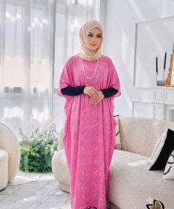KAFTAN PENDEK RIBBON CANDY PINK A09