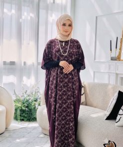 KAFTAN PENDEK RIBBON DUSTY PLUM A22