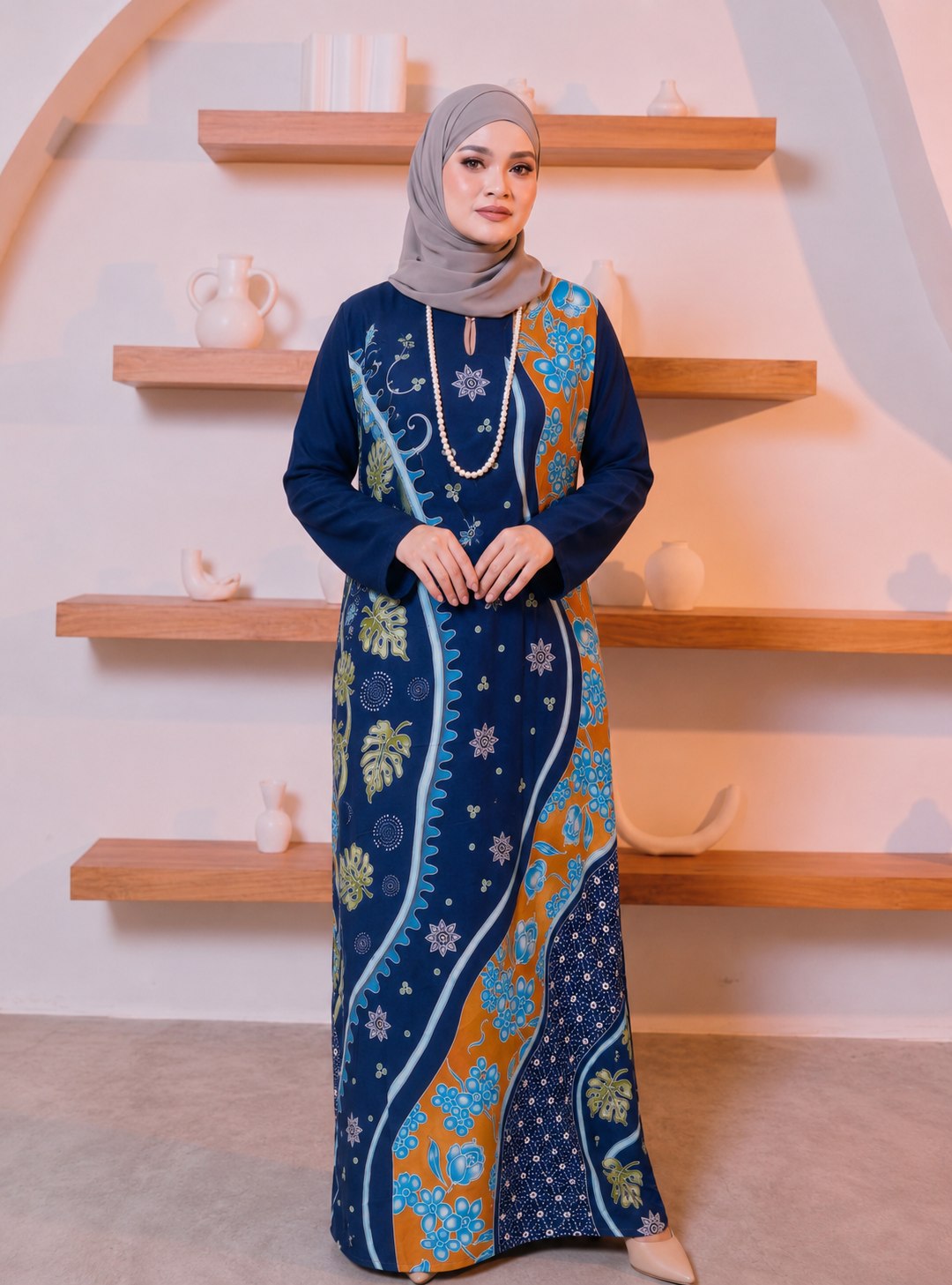 KAFTAN PANJANG A5107 ( NAVY BLUE)