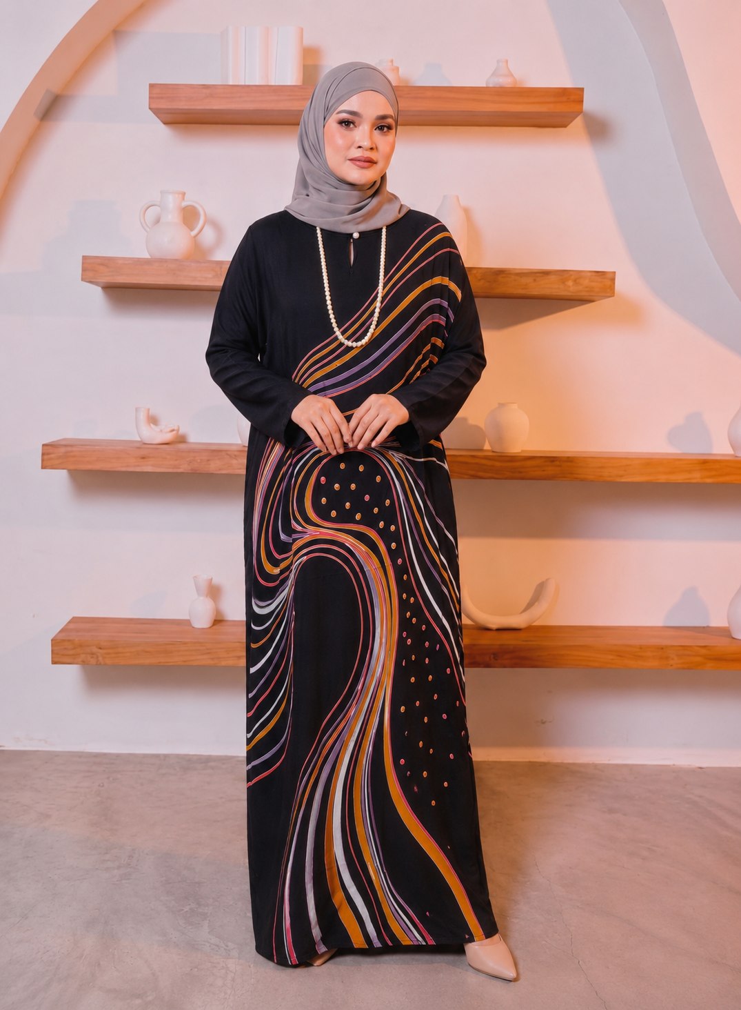 KAFTAN PANJANG A5117 (BLACK)