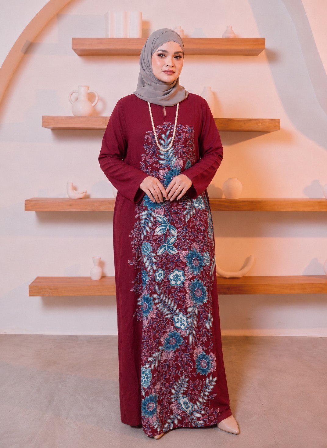 KAFTAN PANJANG A5108 (MAROON)
