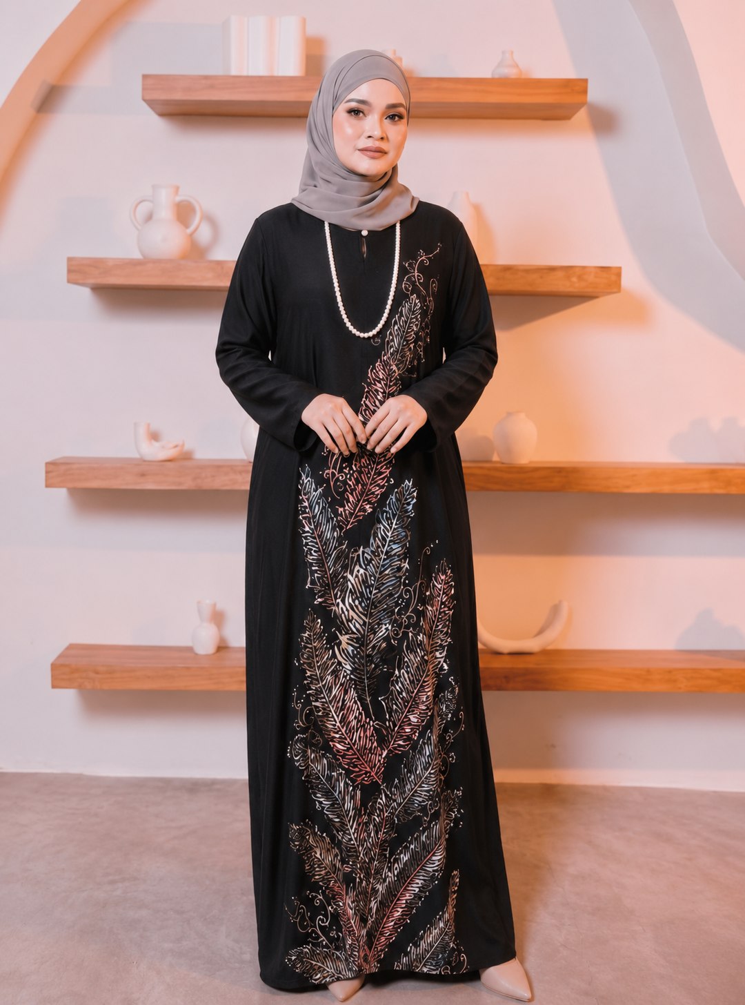 KAFTAN PANJANG A5112 ( BLACK )